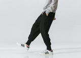 Men’s Cotton Linen Harem Pants – Baggy Streetwear Joggers with Elastic Waist thumbnail 9