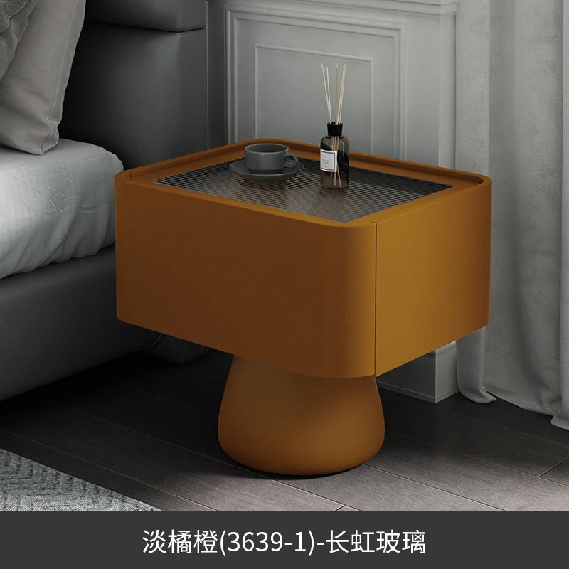Space-Saving Vintage Bedside Table – Minimalist Luxury Wooden Nightstand