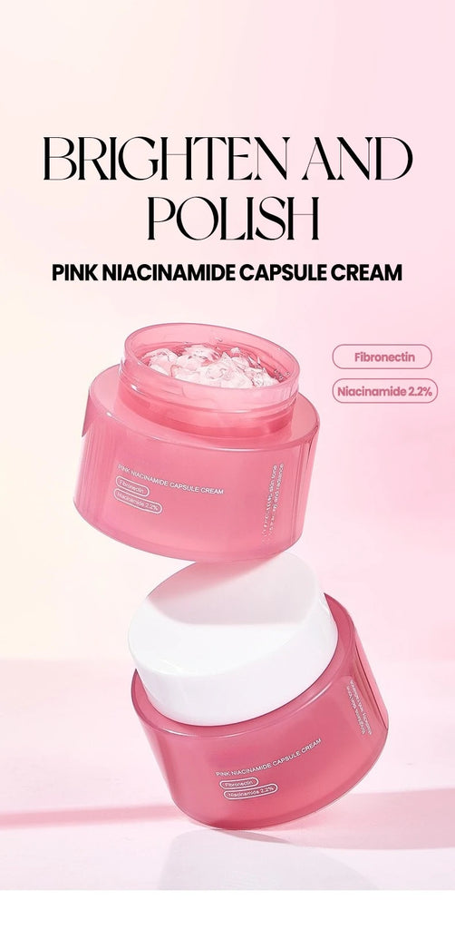 Korean Pink Collagen PDRN Capsule Cream with Niacinamide – Lightweight Non-Greasy Moisturizer for Uneven Skin Tone