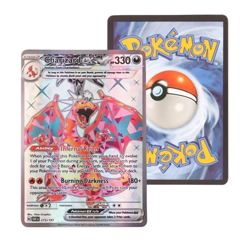 Pokemon Collection Cards Edition – Charizard & Pikachu Flash Cards Game PTCG Hobby Set