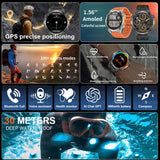 Outdoor Sports Smartwatch for Men – GPS, 1.56-inch AMOLED, 5ATM Waterproof, 650mAh Battery, Compass & HD Call thumbnail 2