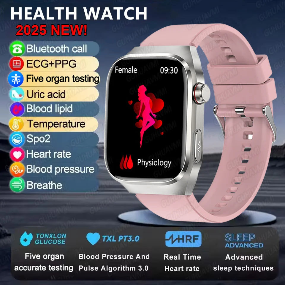 GUHUAVMI Micro Physical Examination Smart Watch with ECG, Uric Acid & Five-Organ Health Monitoring