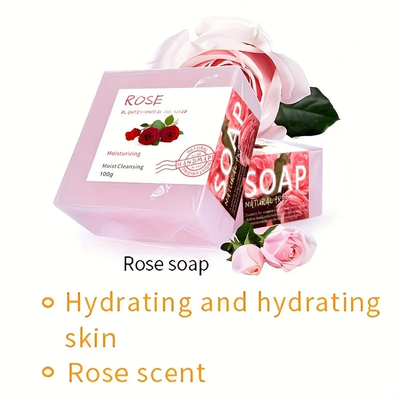 Handmade Rose Soap 100g – Hydrating, Deep Cleansing & Moisturizing Essential Oil Bar