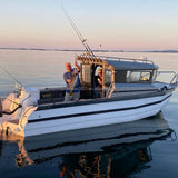 22ft High-Speed Aluminum Fishing Boat with Outboard Engine | Sport Yacht Cabin Cruiser thumbnail 22