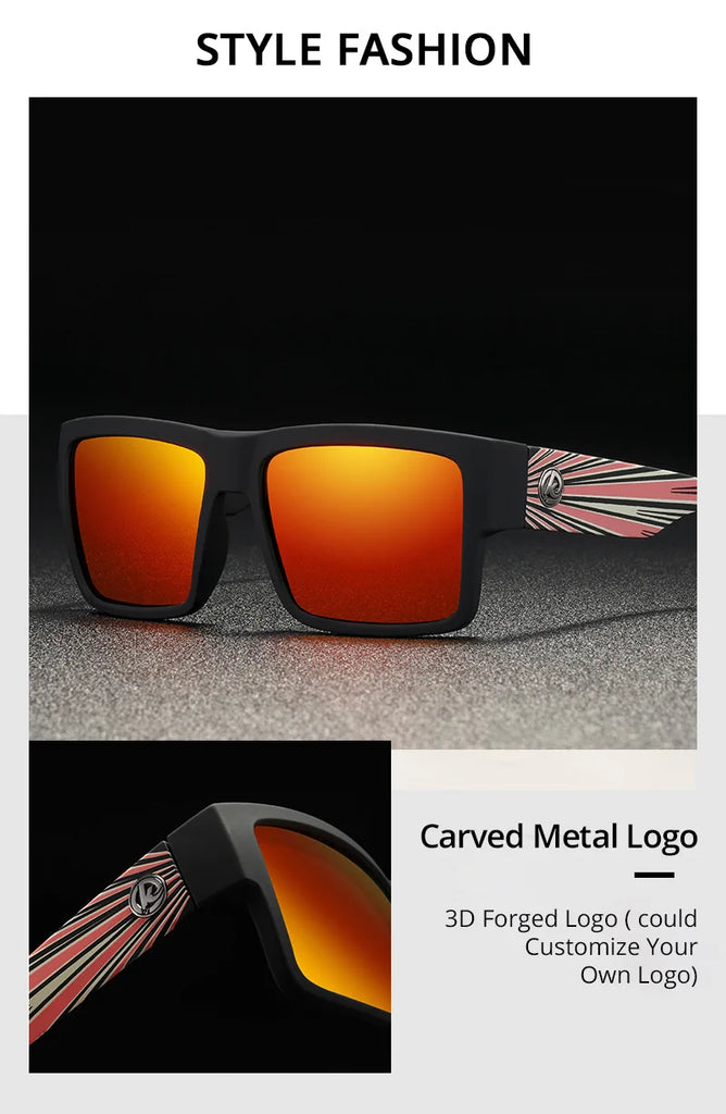 KDEAM Classic Square Polarized Sports Sunglasses UV400 Windproof Outdoor Fishing Driving Shades for Men KD093