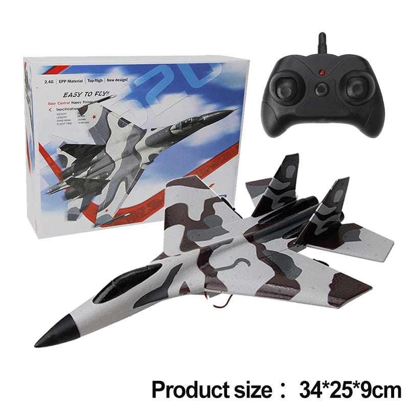 RC Foam Aircraft SU-35 Fighter Plane 2.4G Remote Control Glider for Kids and Adults
