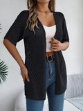 Casual Hollow Out Knitted Short Sleeve Cardigan for Women thumbnail 17