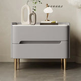 Luxury Modern Nightstand with Drawer, Glossy Marble Top, Gold Metal Legs, Faux Leather Bedside Table thumbnail 17