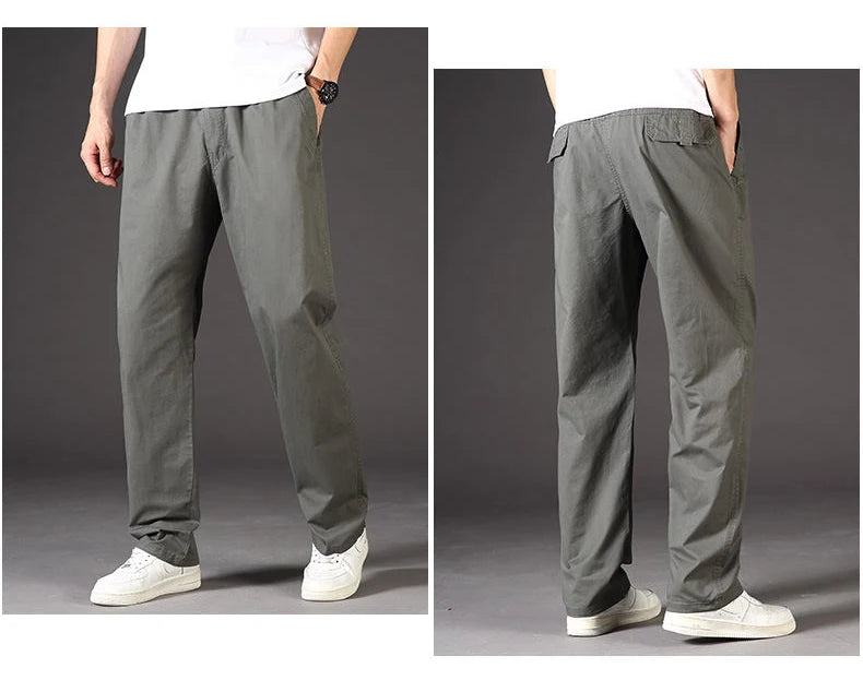 Men’s Cotton Cargo Pants – Loose Fit Work & Casual Joggers up to 6XL