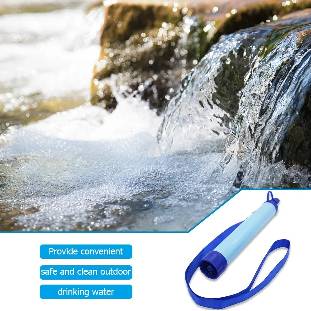 Outdoor Personal Water Filter Straw – Lightweight Emergency Water Purifier for Camping, Hiking & Survival
