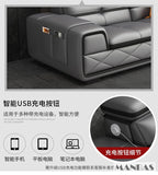 Modern Italian Genuine Leather Sectional Sofa with USB Charging & Bluetooth Speaker – MINGDIBAO Living Room Furniture thumbnail 5