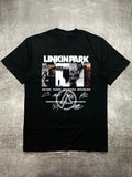 Cotton Men’s Black T-Shirt, Linkin Park Graphic with Member Signatures, Iron-On Print, Casual Everyday Tee thumbnail 1