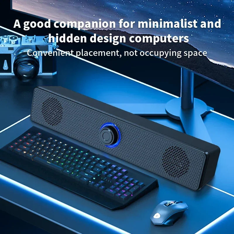 PC Soundbar Bluetooth Speaker – Wired & Wireless USB Powered for TV, PC, Laptop, Gaming, Home Theater