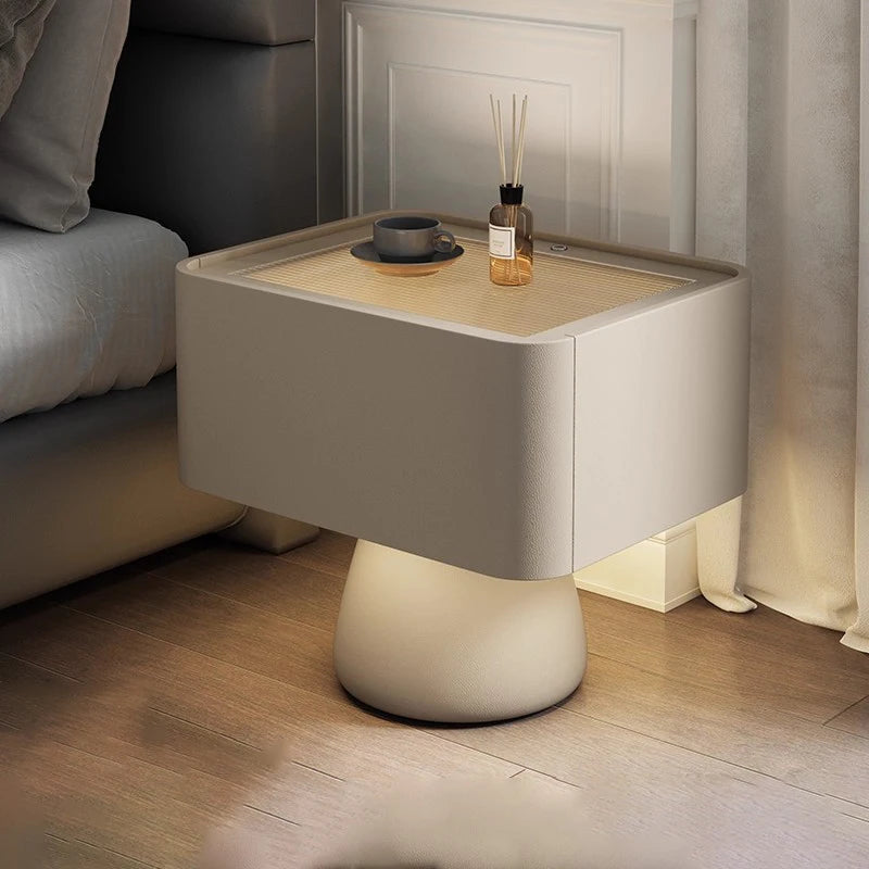 Space-Saving Vintage Bedside Table – Minimalist Luxury Wooden Nightstand