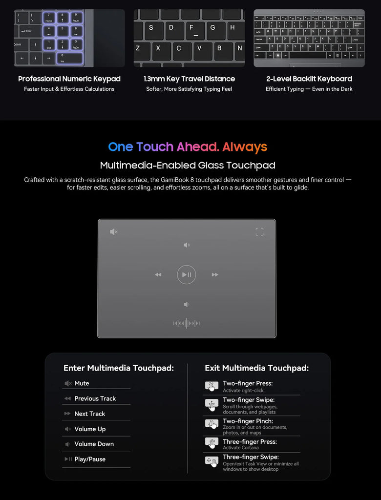 Blackview GamiBook 8 Laptop 16" AMD Ryzen 7 7735HS 16GB DDR5 512GB SSD Windows 11 Pro Wi-Fi 6