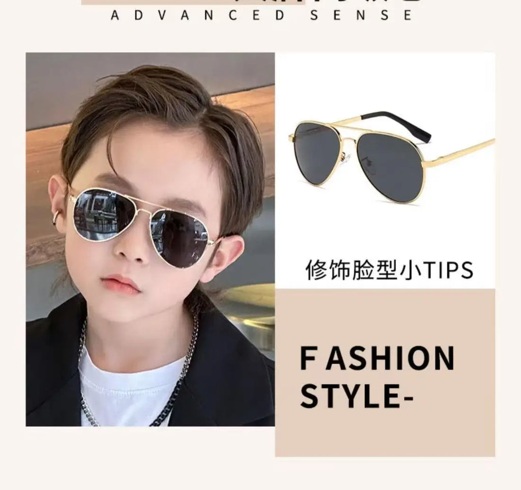 Kids Metal Oval Sunglasses – Cute Fashion Mirror Lens UV Protection for Boys & Girls