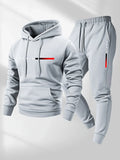 Men’s Hooded Sportswear Set – Letter Print Hoodie & Drawstring Pants Autumn Winter thumbnail 16