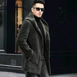 Men’s Winter Casual Thick Fleece Hooded Waterproof Jacket with Real Fur Wool Coat thumbnail 25