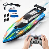 RC Boat with LED Light – 2.4GHz Remote Control Speedboat for Pool & Lake, 30-Min Run Time, Kids Toys & Birthday Gift thumbnail 20