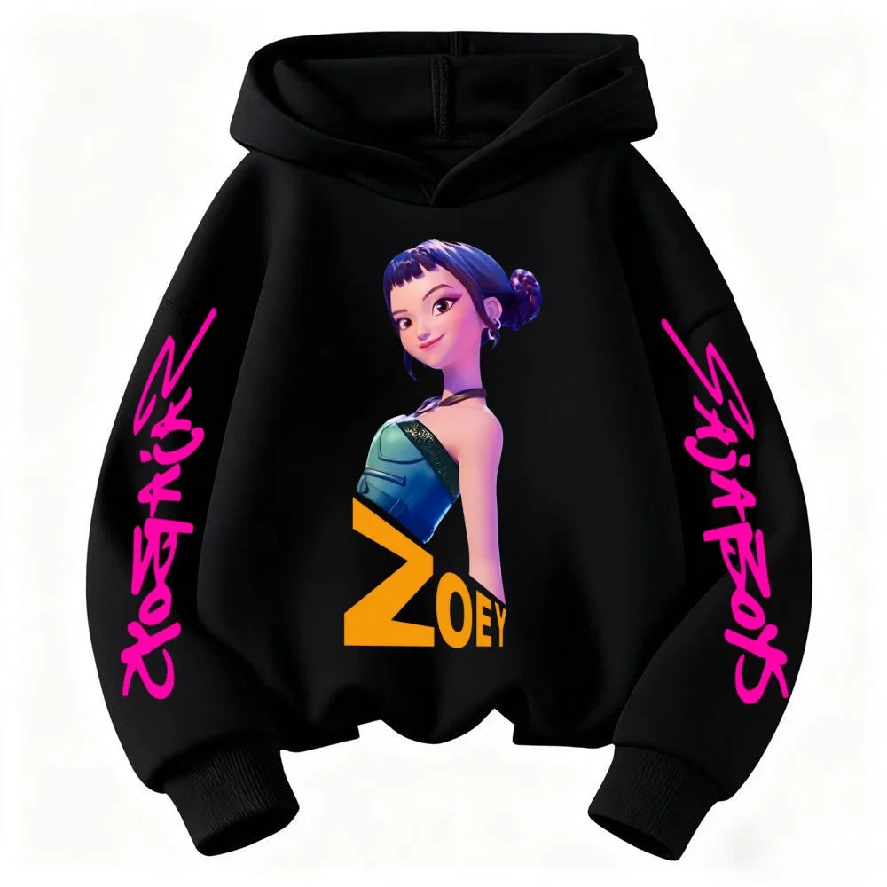 New Fashion Kpop Devil Hunter ZOEY Hoodie for Children – Cute Harajuku Unisex Sportswear