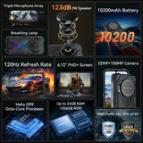 Cubot KingKong Power 3 Rugged Smartphone – Android 14, 10200mAh, 6.72" 120Hz Display, 24GB+256GB, 123dB Speaker thumbnail 6