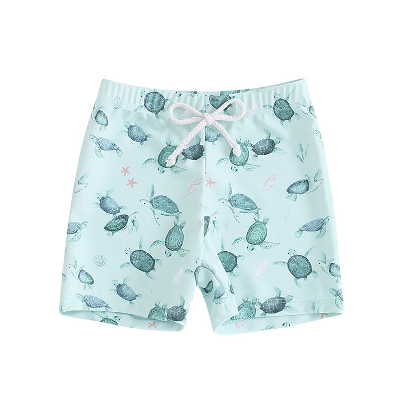 Blotona Boys Swim Trunks – Dinosaur, Plaid & Turtle Print Toddler Board Shorts