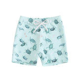 Blotona Boys Swim Trunks – Dinosaur, Plaid & Turtle Print Toddler Board Shorts thumbnail 30