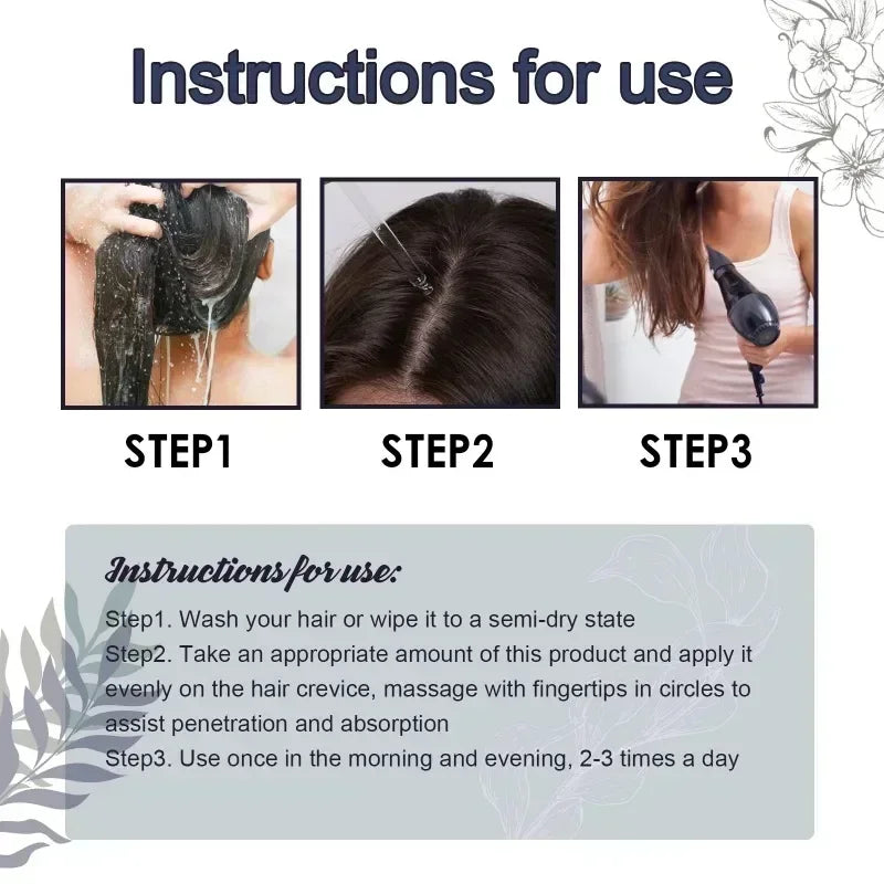 White to Black Gray Hair Serum – Natural Color Repair & Nourishing Essence for Men and Women