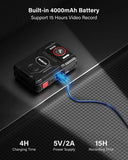 BOBLOV M7 Pro 4K GPS Body Mounted Camera 128GB, 180° Rotating Lens, 4000mAh Battery, 15-Hour Recording Bodycam thumbnail 5