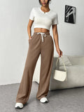 Autumn & Winter Women’s Elastic Waist Wide Leg Casual Pants thumbnail 21