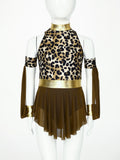 Kids Leopard Savage Caveman Costume – Prehistoric Cave Dress with Gloves for Halloween and Carnival thumbnail 2