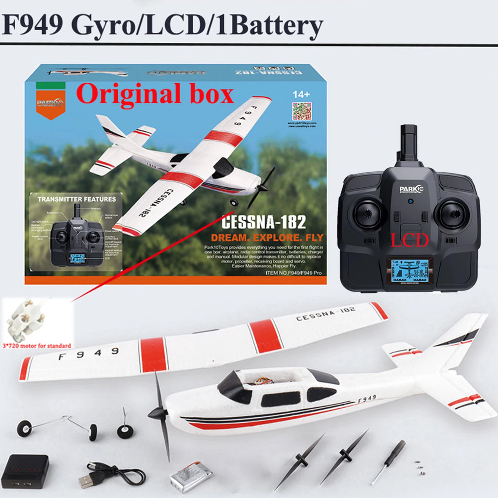 WLtoys F949 LCD RC Airplane Cessna 182 3D/6G 3CH Fixed Wing with Gyroscope Night Flight Ready
