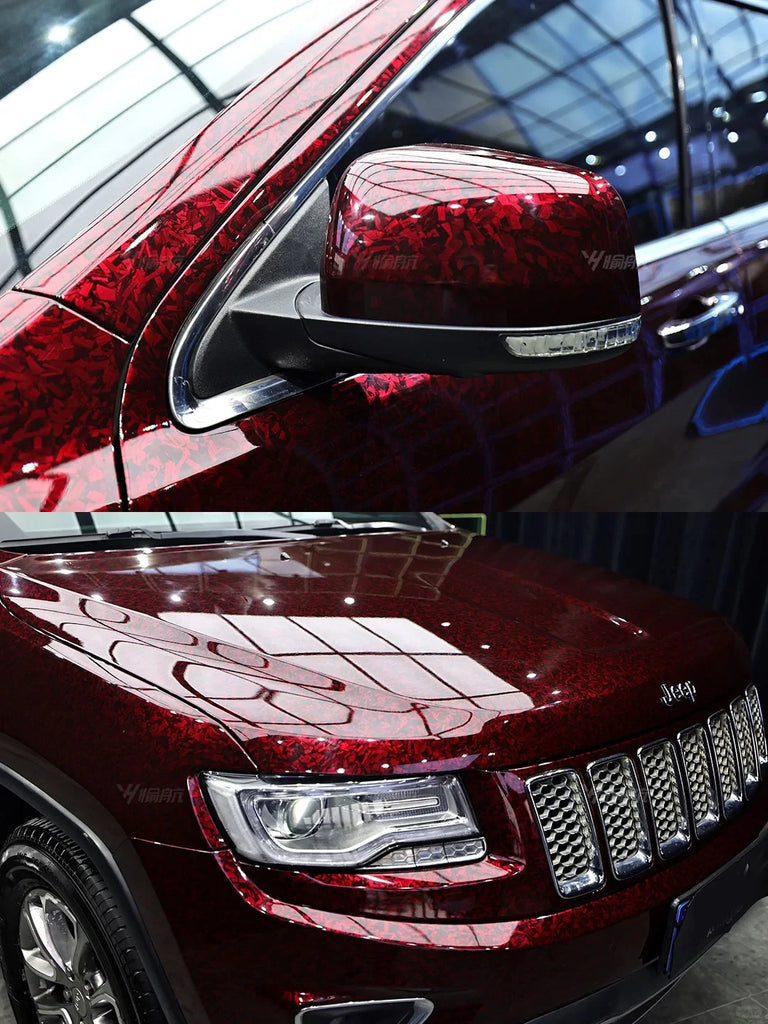 300cm High Gloss Forged Carbon Fiber Vinyl Wrap Film – Black, Gold, Silver, Red – 30/50cm Width PVC Car Hood Adhesive Sticker