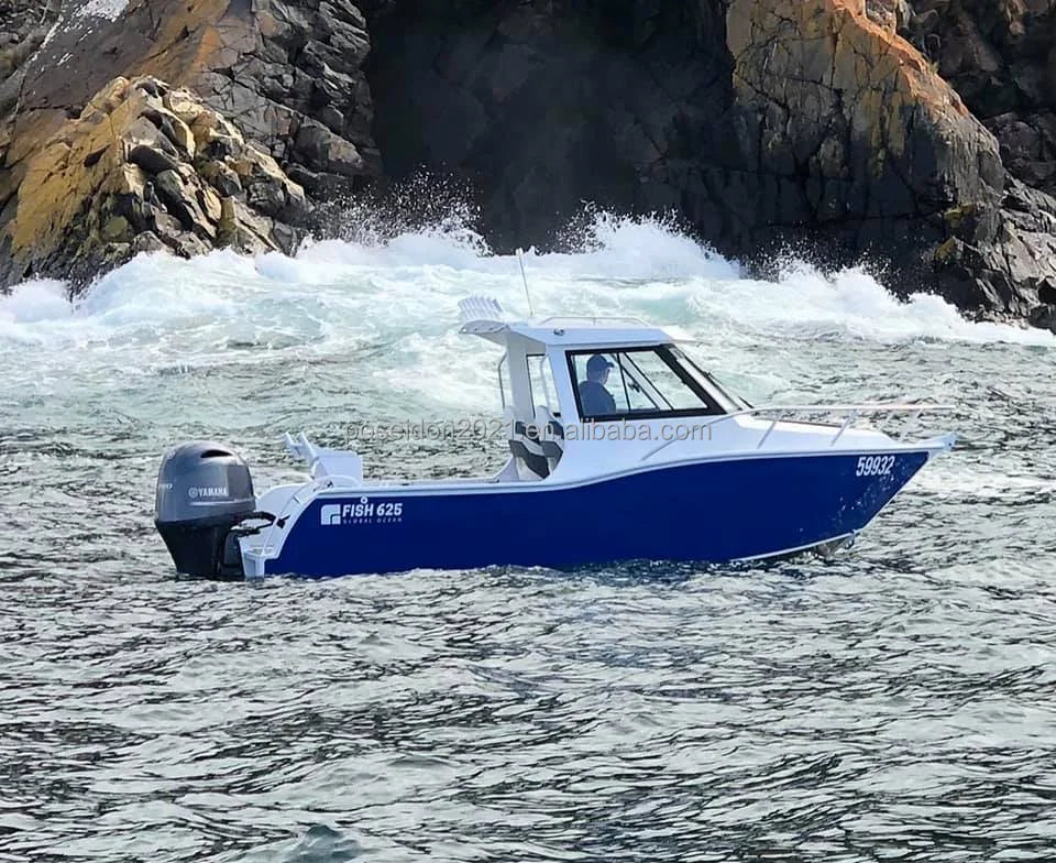 22ft High-Speed Aluminum Fishing Boat with Outboard Engine | Sport Yacht Cabin Cruiser