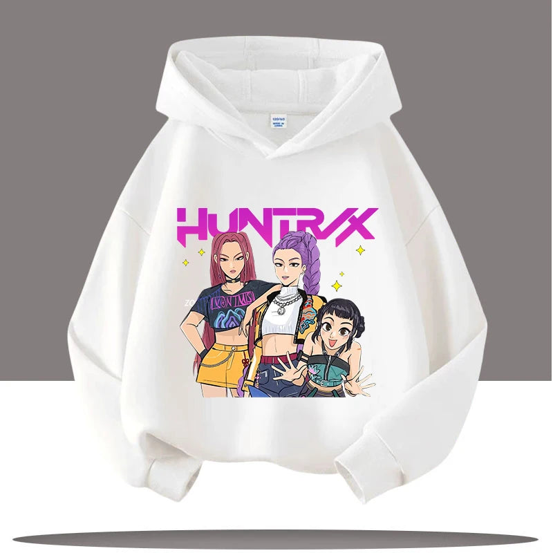 K-pop Demon Hunters Hoodie for Kids – Boys & Girls Fashion Pullover with Saja Print