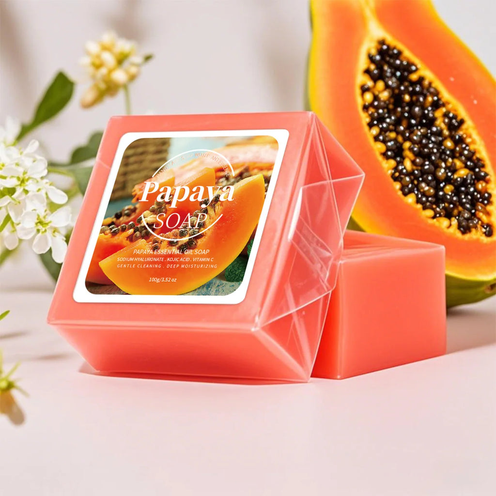 100g B+ Papaya Extract Nourishing Handmade Soap – Deep Cleansing Hydrating Bar with Coconut & Goat Milk