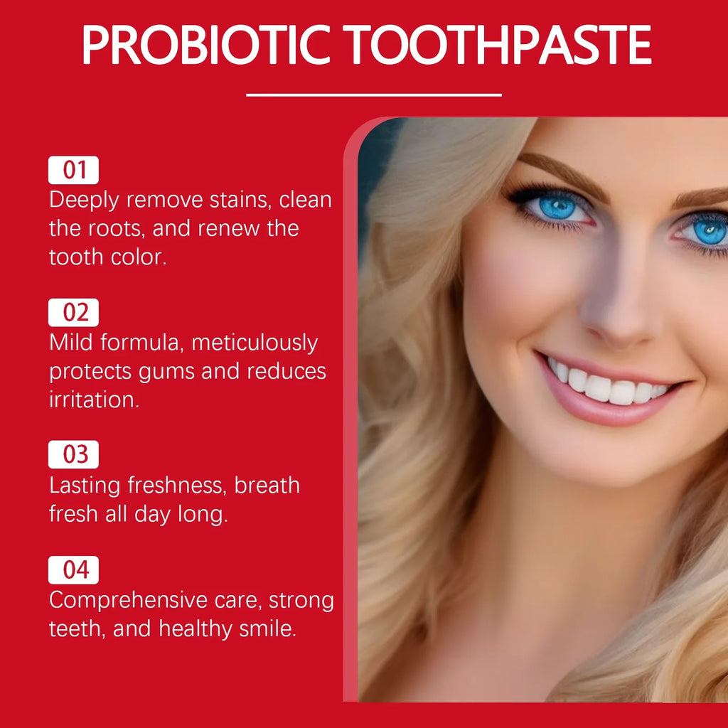 SP-8 Probiotic Toothpaste – Brightening Mint, Fresh Breath, Deep Cleaning, Plaque & Stain Removal