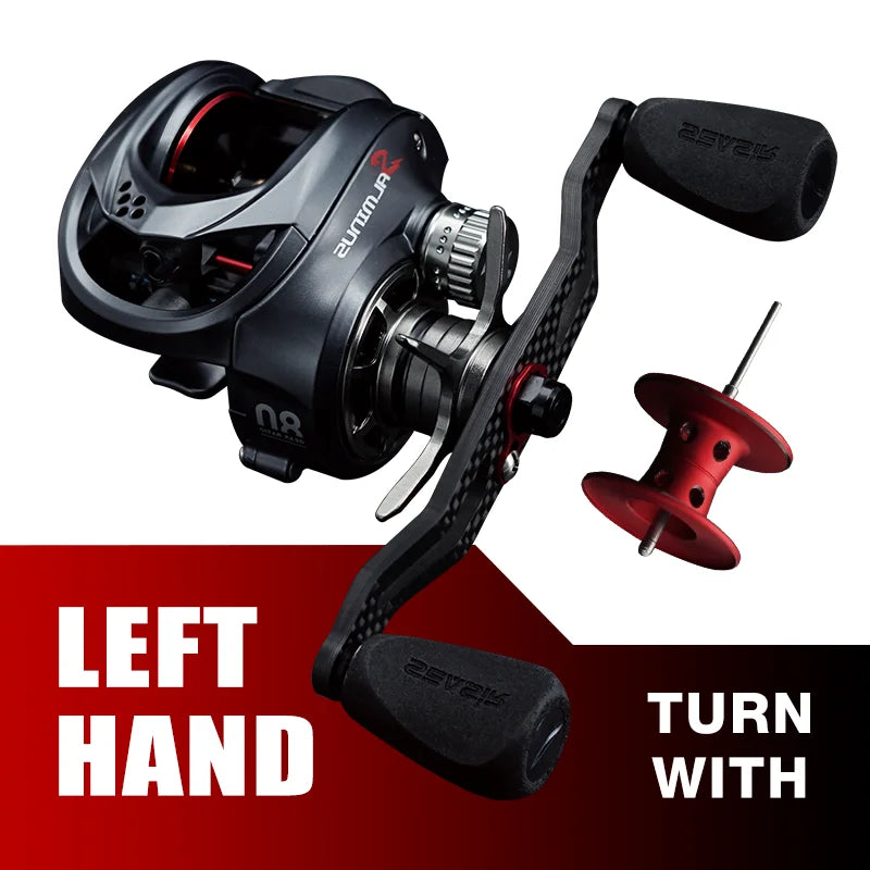 Seasir Salminus Baitcasting Reel – 8.0:1 Gear Ratio | Dual Aluminum Spools | 11+1BB | 12KG Drag Power