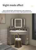 Luxury Solid Wood Corner Dressing Table with Mirror and Stool – Modern Minimalist Bedroom Furniture thumbnail 10