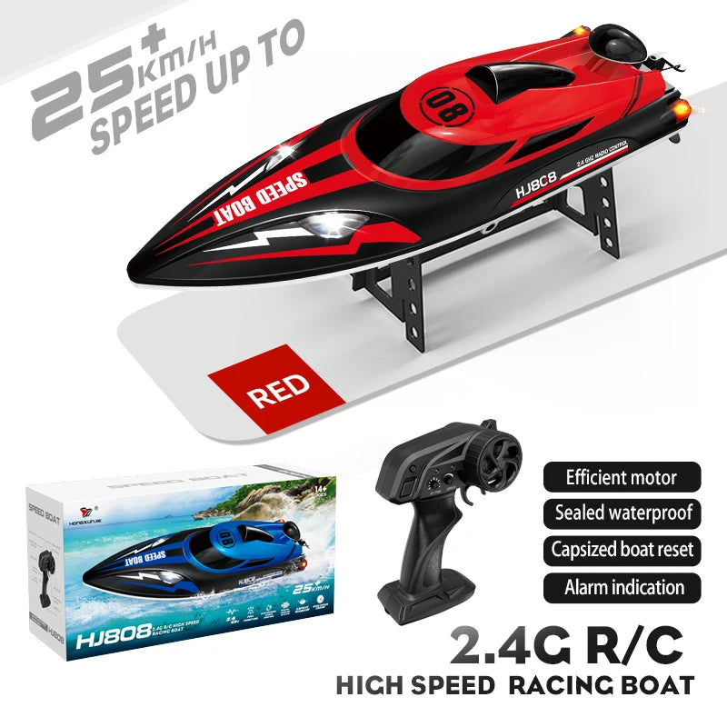 HJ808 RC Battery Boat 2.4GHz 25km/h High-Speed Remote Control Racing Ship Model Toy