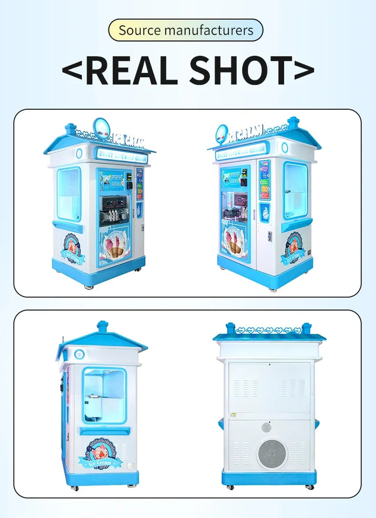 Commercial Outdoor Ice Cream Vending Robot – Fully Automatic Self-Service Soft Serve Dispenser