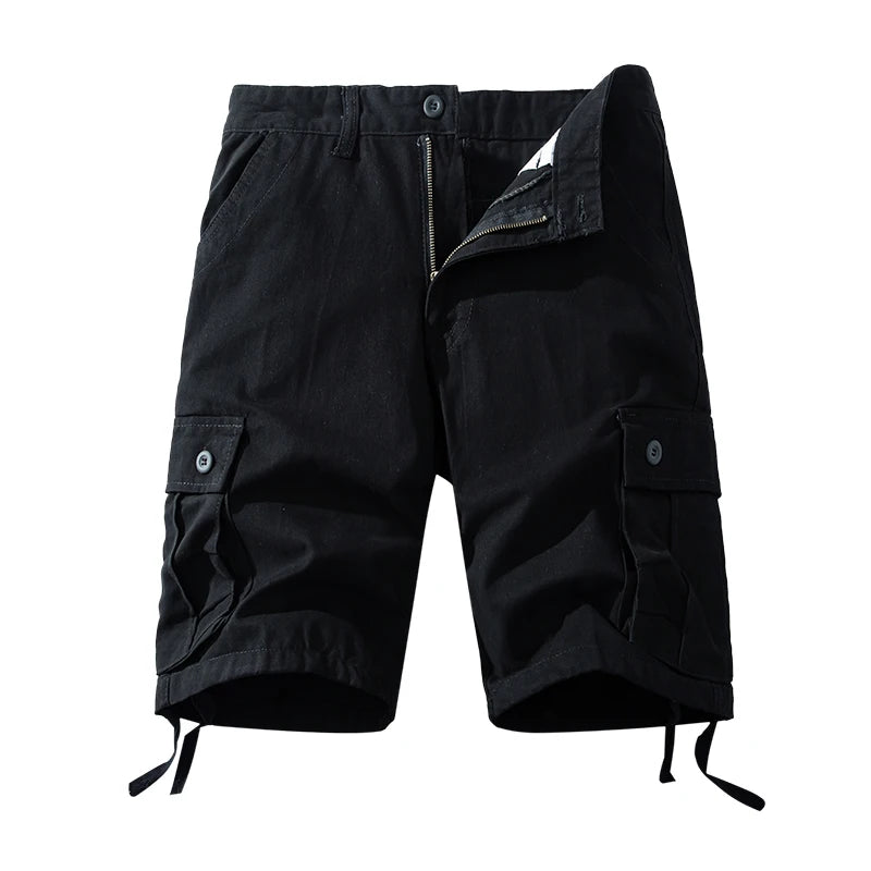 Men’s Cotton Cargo Knee-Length Tactical Shorts – Casual Hiking, Fishing & Sports Wear