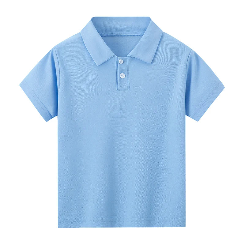 Children’s Short-Sleeved POLO Shirt – Boys & Girls Casual Solid Color T-Shirt, Comfortable Lapel Prince Style