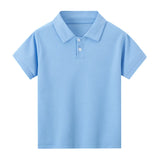 Children’s Short-Sleeved POLO Shirt – Boys & Girls Casual Solid Color T-Shirt, Comfortable Lapel Prince Style thumbnail 14
