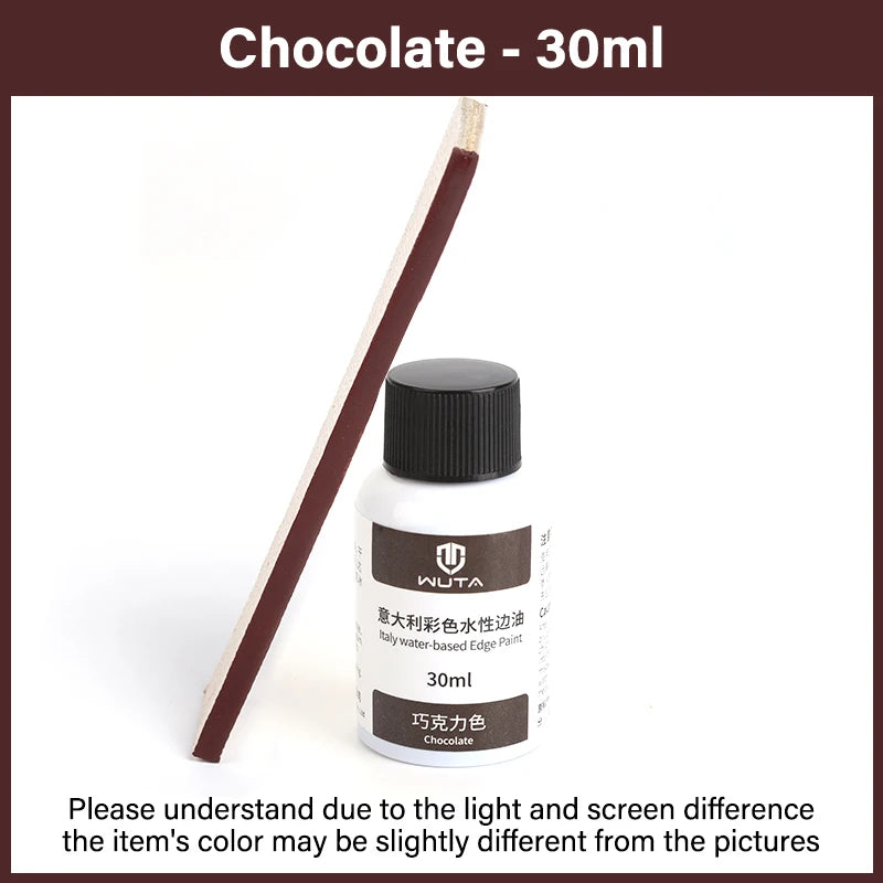30ml Professional Leather Edge Paint – Italy Imported Water-Based Semi-Gloss Edge Oil, 22 Colors DIY Leather Finish
