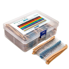 300/600pcs 1% Metal Film Resistor Kit 10Ω–1MΩ 30 Values 1/4W Electronic Components Set