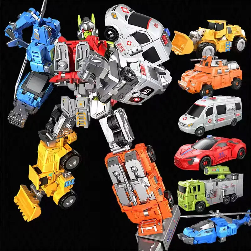 Transformation Toy Robot 6-in-1 Rescue Team Combined Alloy Robot – Birthday Gift