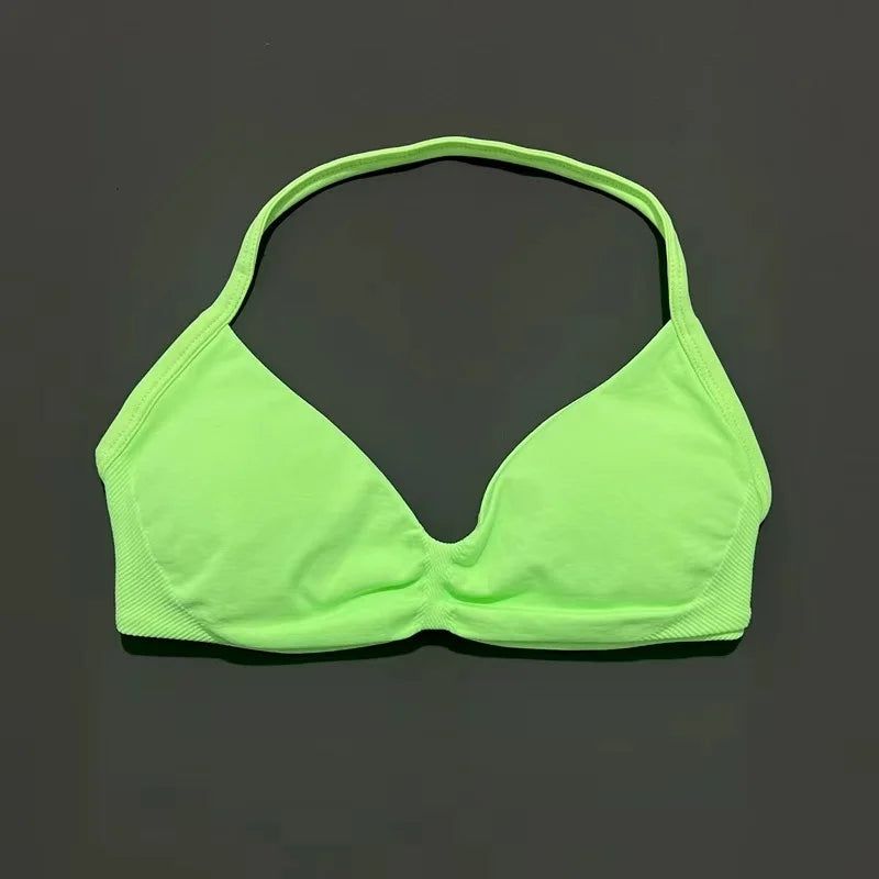 Strappy Backless Sports Bra for Women – Push-Up Yoga & Gym Top with Removable Cups