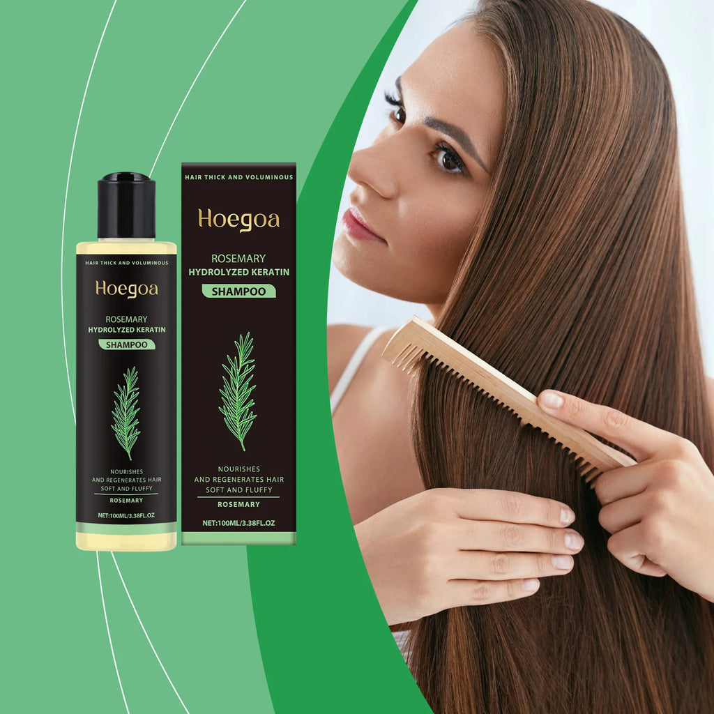 3pcs Rosemary Hair Growth Shampoo Set 100ml – Thickening Hydrolyzed Keratin Formula for Dry, Frizzy & Damaged Hair