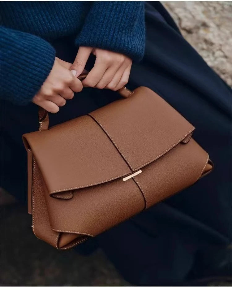 Women’s Pleated Faux Leather Handbag – Luxurious Texture Shell Shoulder Bag